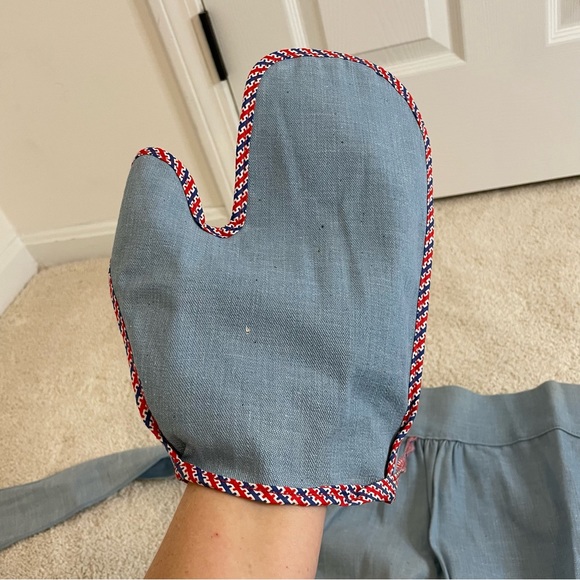 Vintage Jack Dempsey Pan-Handler Apron Oven Mitt Pot Holder Denim Retro Baker - Picture 11 of 17